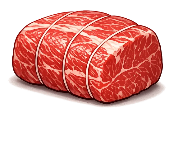 Raw beef roast