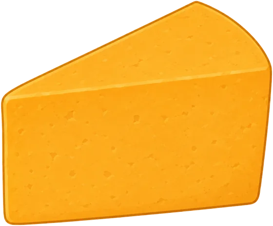 Illustration of cheddar cheese, natural