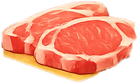 Illustration of pork chops, center cut, bone-in
