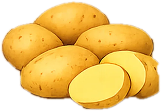 Illustration of potatoes, white