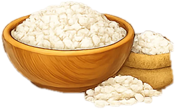 Illustration of rice, white, long grain, uncooked